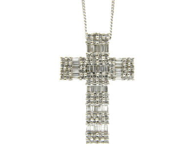 Diamond & 18ct White Gold Cross