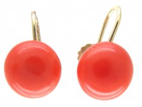 Coral Bouton 9ct Gold Earrings