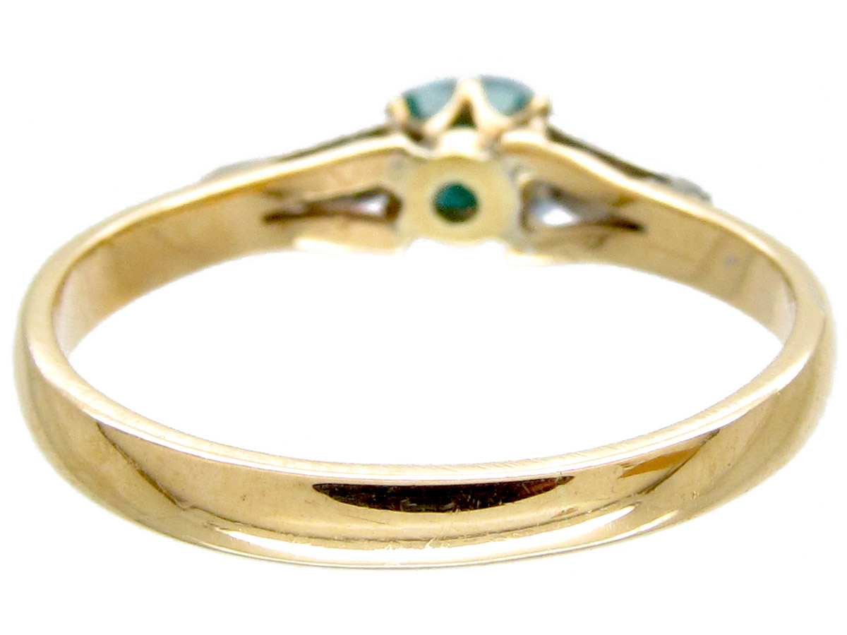 Emerald & Diamond Art Deco Ring (793E) | The Antique Jewellery Company