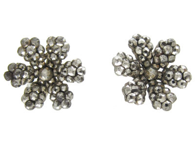 Georgian Cut Steel Flower Earrings