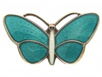 Silver & Turquoise Enamel Small Butterfly Brooch
