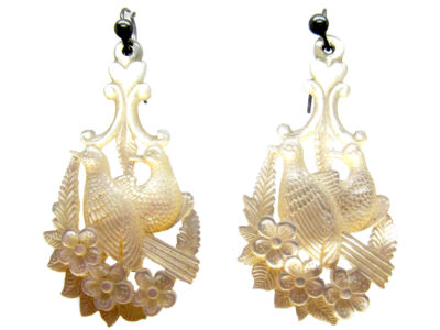 Regency Carved Mother of Pearl Drop Earrings