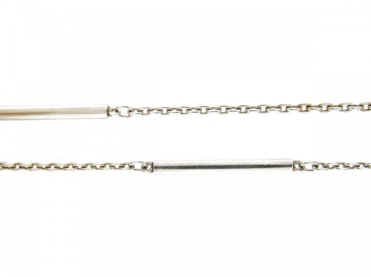 Silver Bar & Trace Link Chain