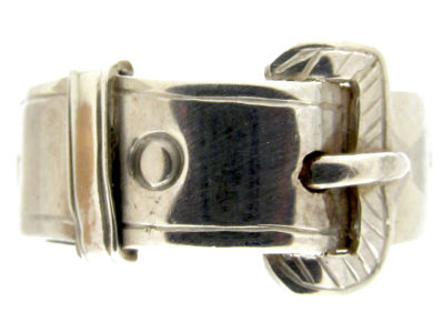 Victorian Wide Silver Buckle Ring