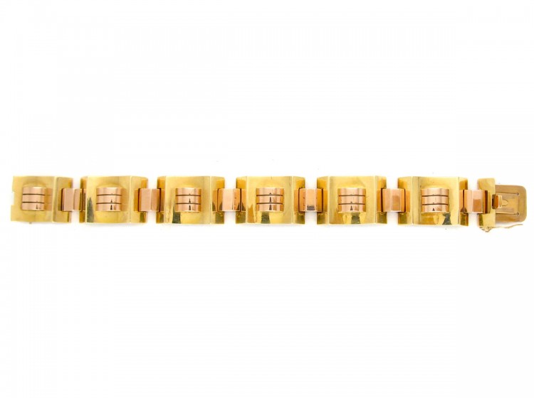 18ct Two Colour Gold Art Deco Bracelet