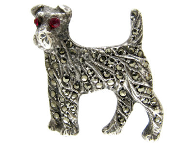 Silver & Marcasite Terrier Brooch