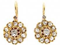 18ct Gold Diamond Cluster Edwardian Earrings