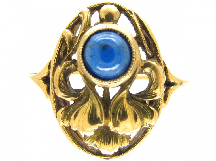 Art Nouveau 18ct Gold & Sapphire Ring