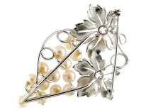 Silver & Pearl Grapes Brooch