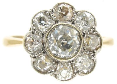 Edwardian Daisy Diamond Cluster Ring