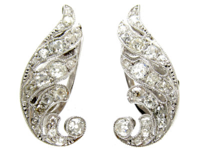 Art Deco Diamond Angel Wing Earrings