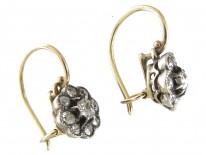 Small Diamond Cluster Edwardian Earrings