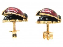 Enamel 14ct Gold Ladybird Earrings