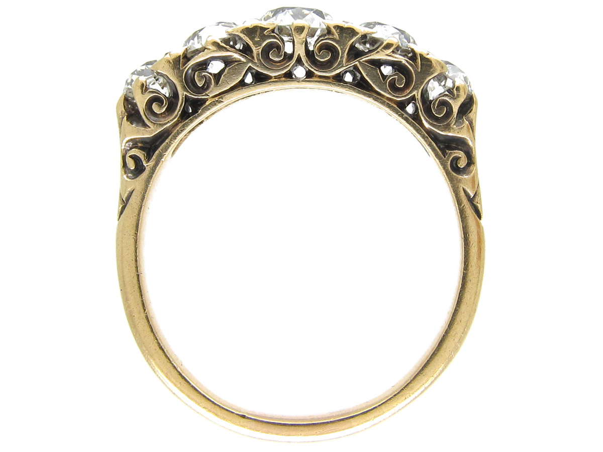 Victorian Five Stone Diamond Half Hoop Ring (847E) | The Antique ...