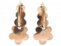 Georgian Flat-Cut Garnet Pansy Cluster Earrings