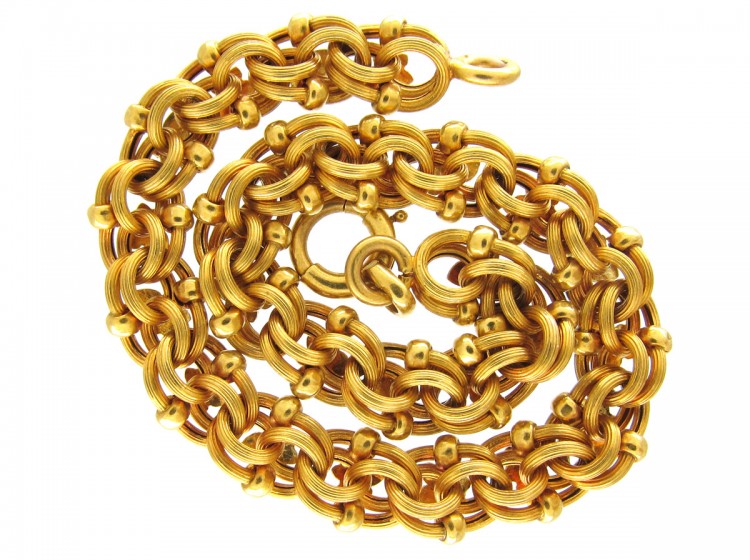 Fin de Siècle Three Colour Gold Bracelet