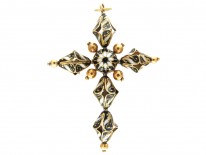 Gold Swiss Enamel Regency Cross