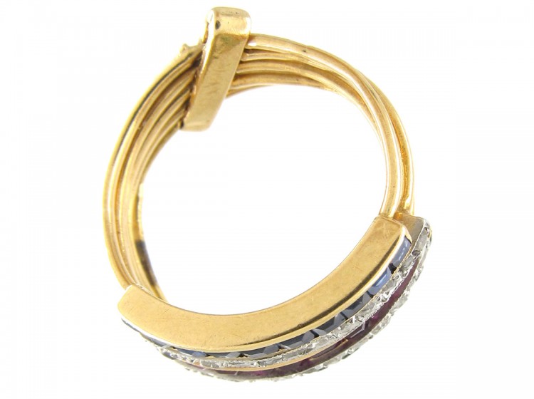 French Multi Gem Harem Ring