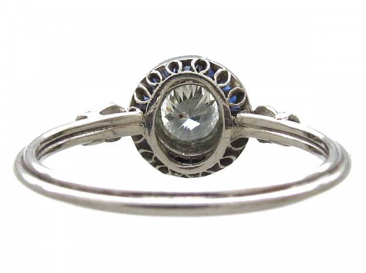 Art Deco Sapphire & Diamond Target Cluster Ring