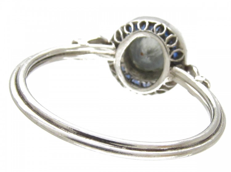 Art Deco Sapphire & Diamond Target Cluster Ring