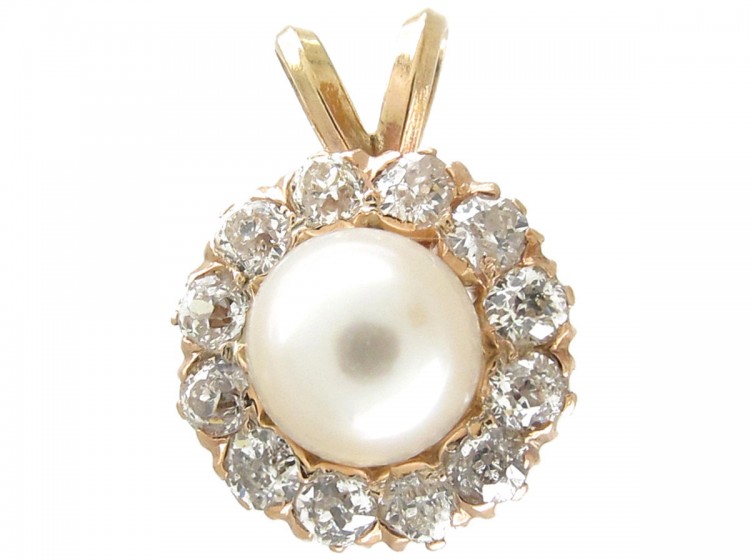 Pearl & Diamond Cluster Pendant