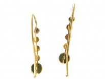 Edwardian Natural Split Pearl & Peridot Drop Earrings
