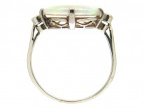 Art Deco 18ct White Gold Harlequin Opal & Diamond Ring