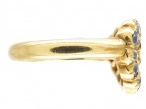 Edwardian 18ct Gold Intertwined Sapphire & Diamond Hearts Ring