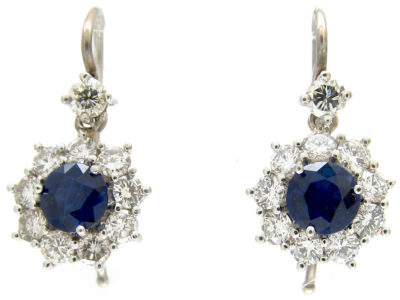 Sapphire & Diamond Drop Earrings