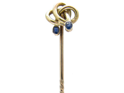 Art Nouveau Cabochon Sapphire & Gold Stickpin