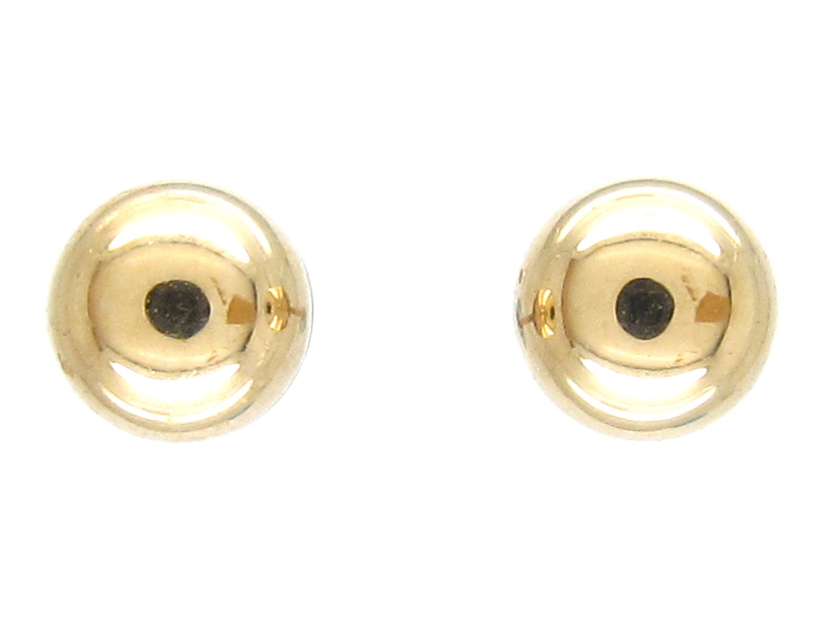 Pair of 9ct Gold Ball Earrings (3F) | The Antique Jewellery Company