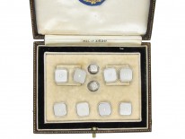 Art Deco 9ct White Gold & Mother of Pearl Dress Set