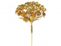 Georgian En Tremblant 18ct Gold Hairpin, in original case