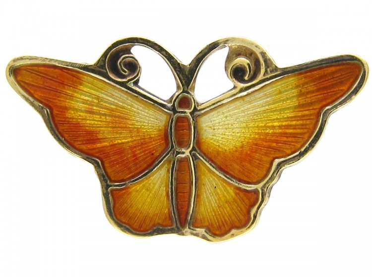 Yellow Enamel Butterfly by David Andersen