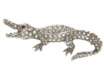 Ruby & Diamond Alligator Brooch