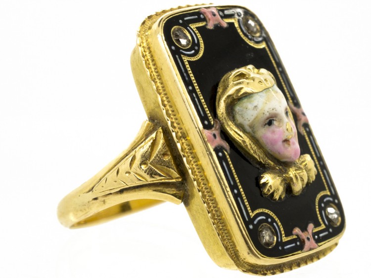Early 19th Century Swiss Enamel Miniature Ring
