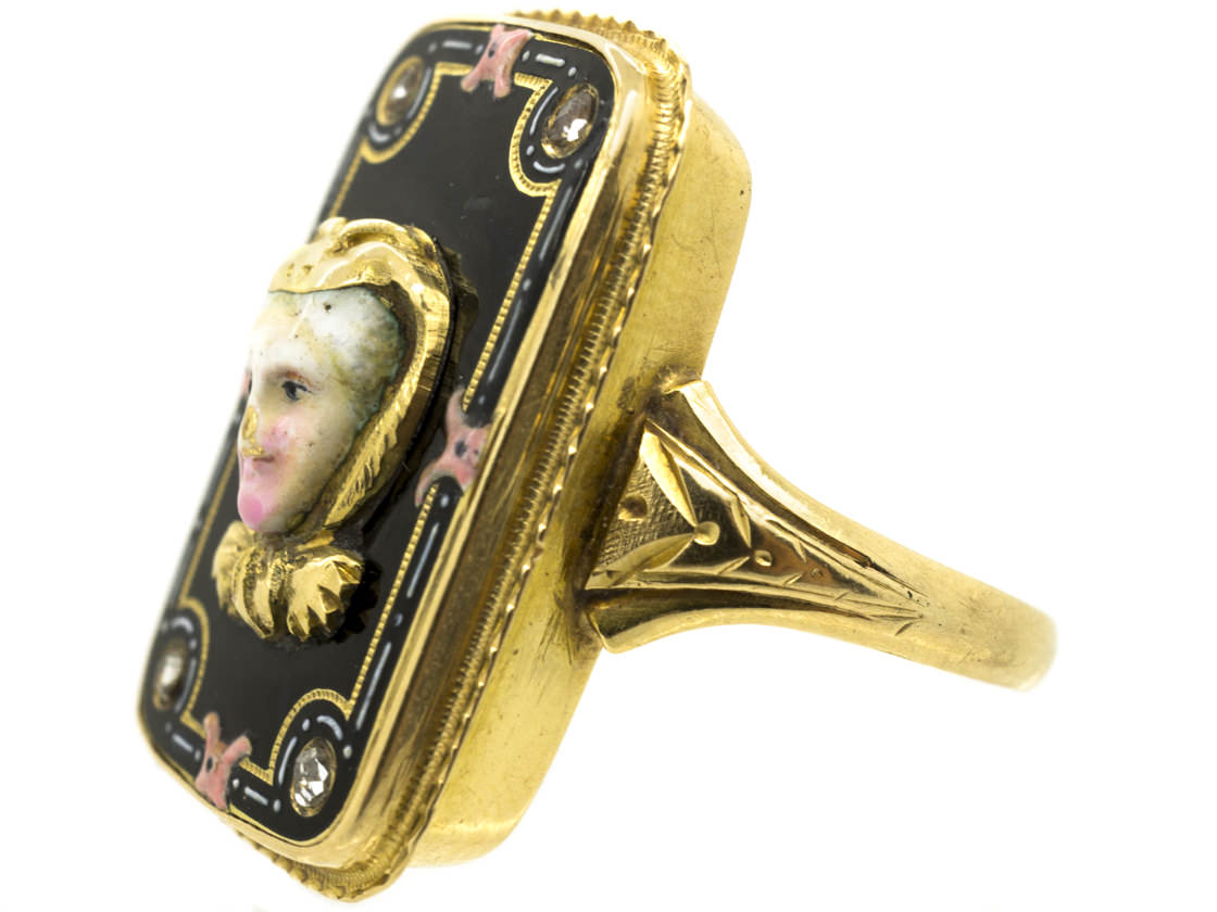 Early 19th Century Swiss Enamel Miniature Ring (646E) | The Antique ...