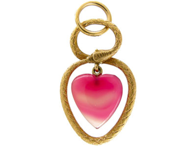 Georgian Heart Shaped Entwined Snake Pendant