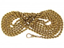 Victorian 15ct Gold Prince of Wales Twist Long Guard Chain