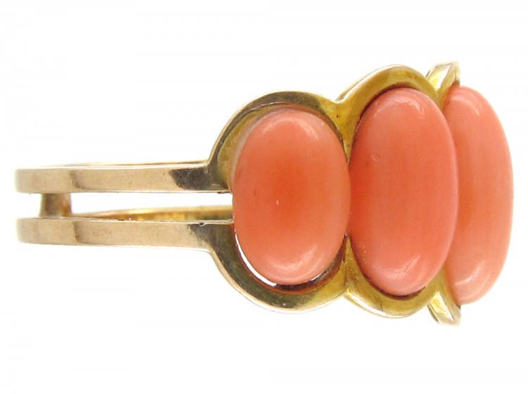 15ct Gold & Coral Victorian Ring