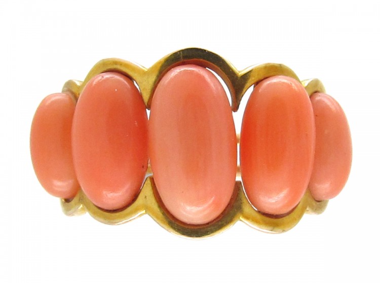15ct Gold & Coral Victorian Ring