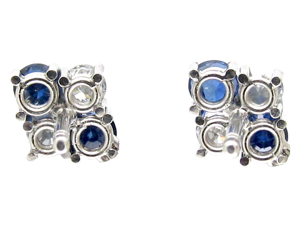 Sapphire & Diamond Earrings (784E) | The Antique Jewellery Company