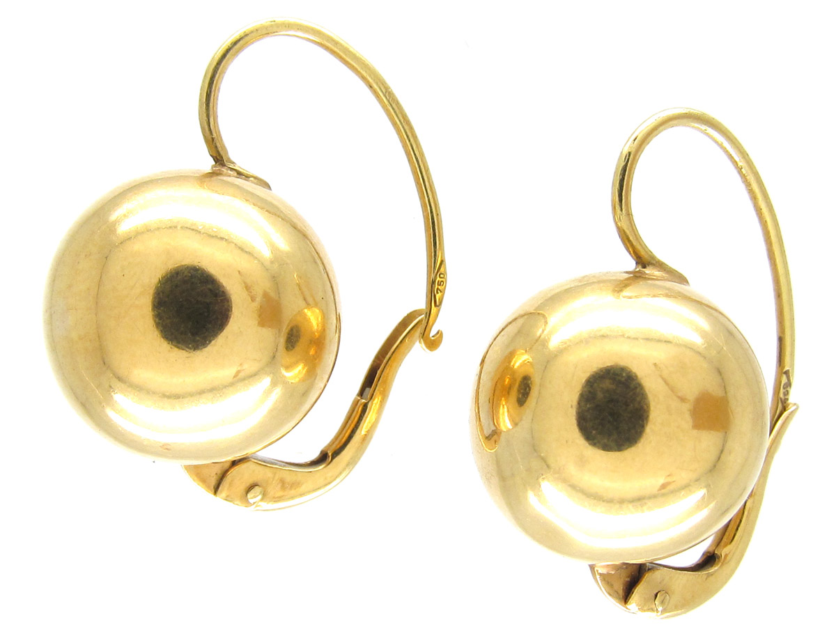 Gold Ball Earrings (954E) | The Antique Jewellery Company