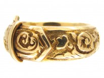 Victorian Carved 18ct Gold Buckle Ring