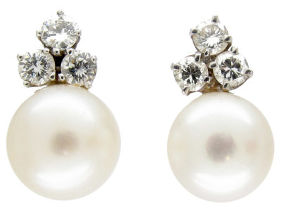 Pearl & Diamond Earrings