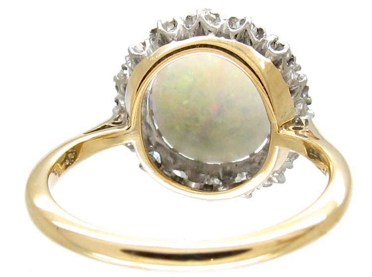 Retro Diamond & Opal Cluster Ring