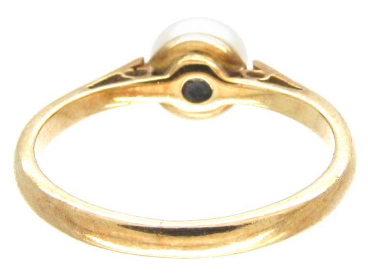 1950s 9ct Gold Single Pearl Ring