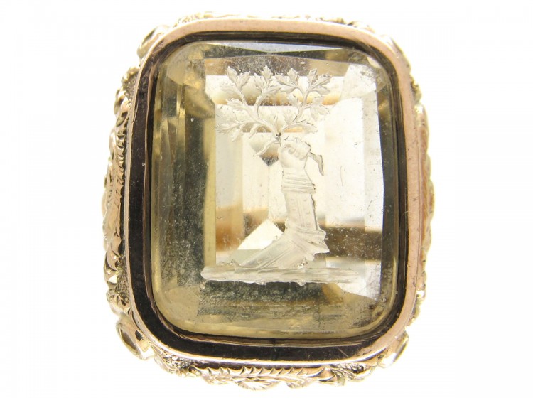 Victorian 15ct Gold & Citrine Seal Ring