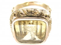 Victorian 15ct Gold & Citrine Seal Ring