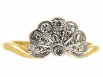 Art Deco Diamond Platinum & 18ct Gold Fan Ring